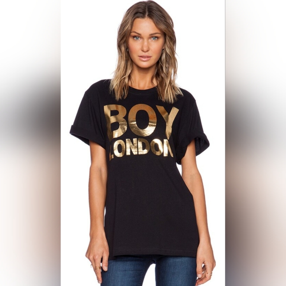 Boy London T-Shirt with Gold Logo.